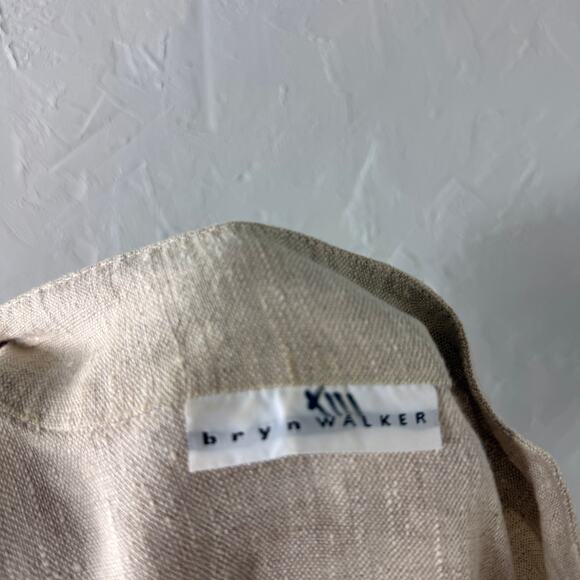 BRYN WALKER Women's Top S Linen Lagenlook Button Long Sleeve USA Boxy Q10 - Picture 5 of 7